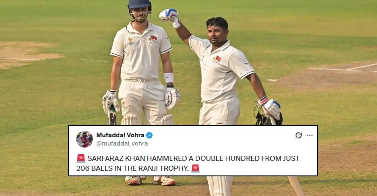 Fans erupt as Sarfaraz Khan lights up Ranji Trophy 2025–26 with stunning double century