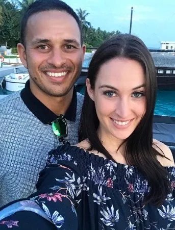 Usman Khawaja with his wife Rachel