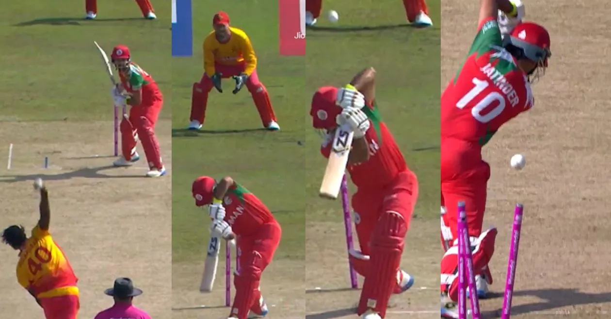 ZIM vs OMA [WATCH]: Blessing Muzarabani destroys Jatinder Singh’s stumps with a brilliant delivery in T20 World Cup 2026