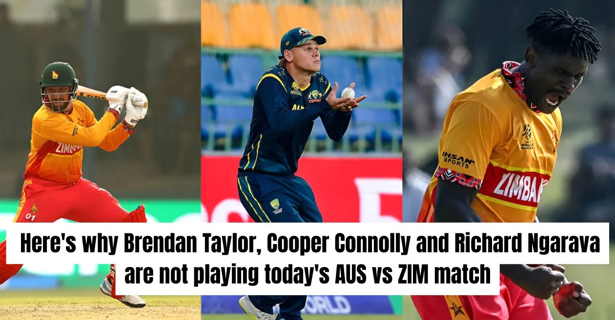 T20 World Cup 2026: Here’s why Brendan Taylor, Cooper Connolly and Richard Ngarava are not playing today’s AUS vs ZIM match