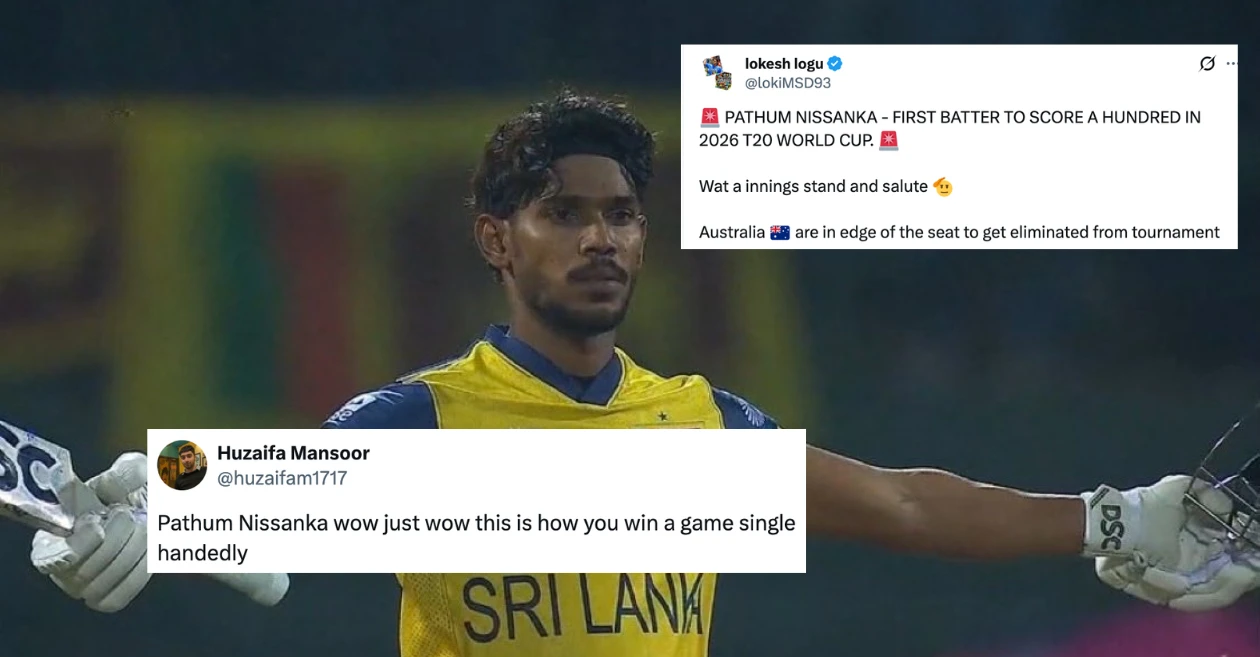 Fans go wild as Pathum Nissanka smashes century to take Sri Lanka into the Super 8 with a win over Australia