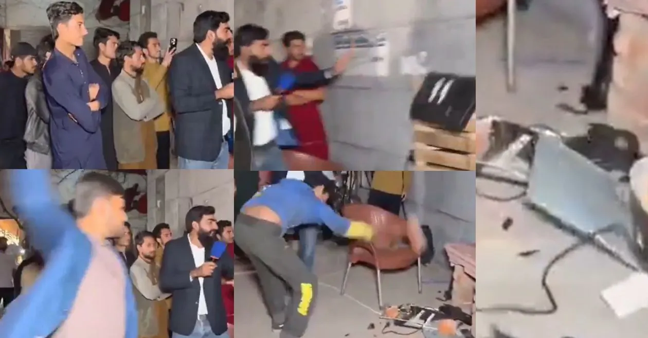 WATCH: Frustrated Pakistan fans vandalise TV screen after humiliating loss against India in T20 World Cup 2026