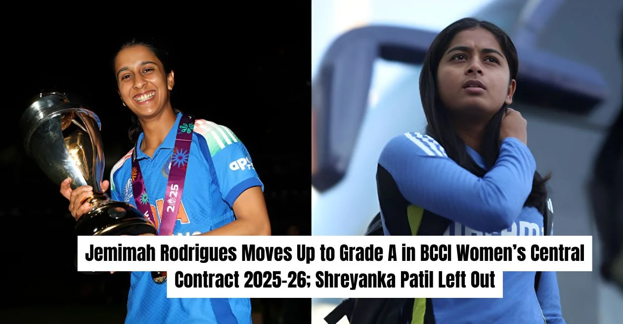 Jemimah Rodrigues earns Grade A promotion in BCCI central contract 2025-26; Shreyanka Patil faces exit