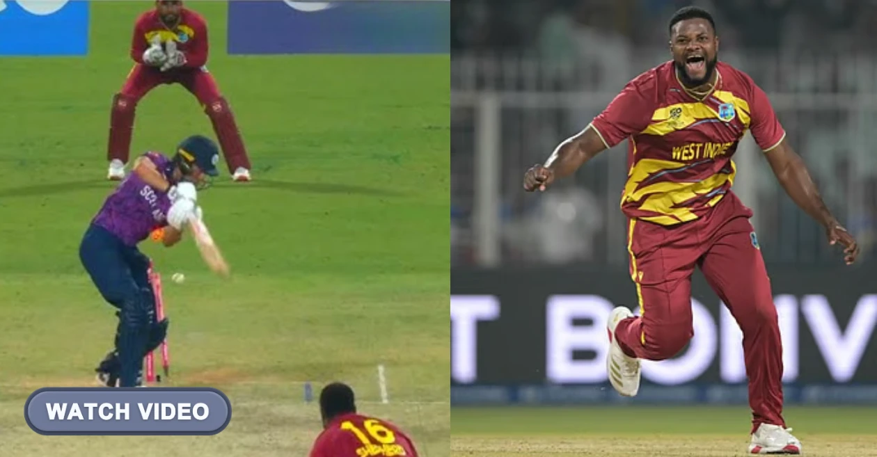 WI vs SCO [VIDEO]: Romario Shepherd bags first hat-trick of T20 World Cup 2026