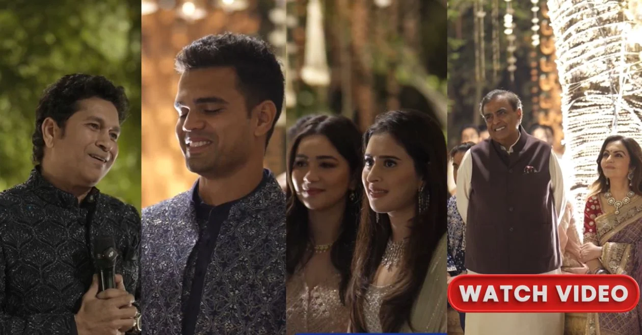 WATCH: Sachin Tendulkar turns emotional for son Arjun at pre-wedding bash with Saaniya Chandhok in Jamnagar