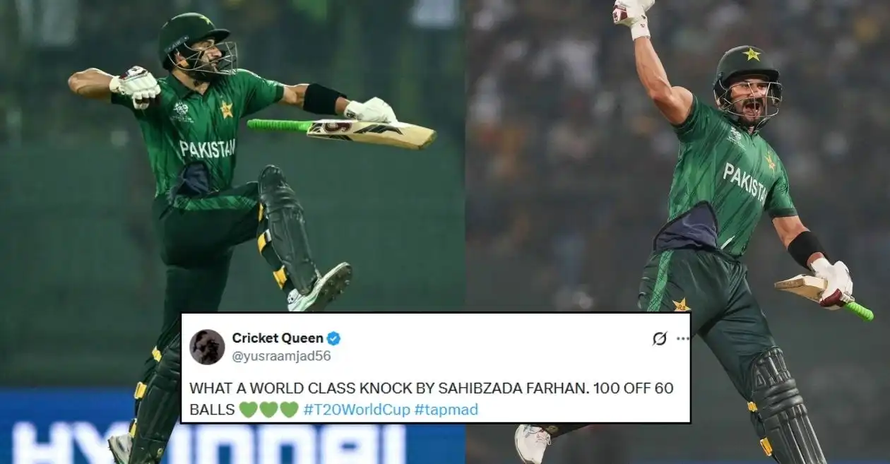 Fans go wild as Sahibzada Farhan scripts history with stunning century in PAK vs SL Super 8 clash at T20 World Cup 2026