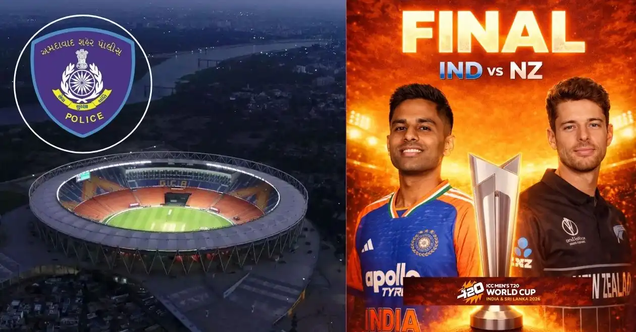 Ahmedabad braces for India vs New Zealand T20 World Cup 2026 final as police announce special traffic plan