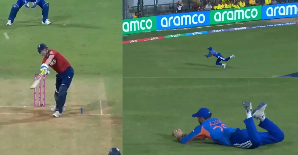 T20 World Cup 2026 [WATCH]: Axar Patel plucks a jaw-dropping catch to dismiss Harry Brook in IND vs ENG semi-final
