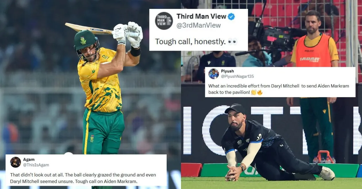 Daryl Mitchell’s catch to dismiss Aiden Markram in T20 World Cup 2026 semi-final triggers debate among fans