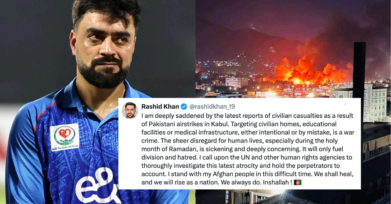Rashid Khan and other Afghanistan cricketers slam Pakistan for deadly air strike in Kabul