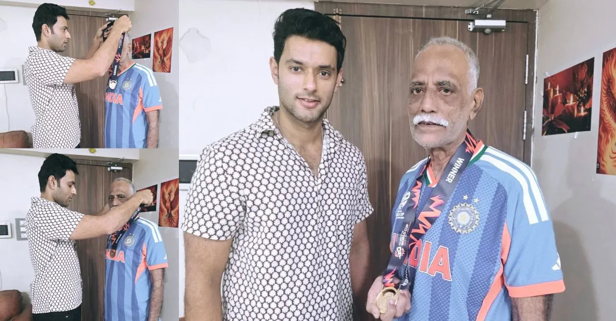 WATCH: Shivam Dube presents the T20 World Cup medal to his father in a heartfelt moment