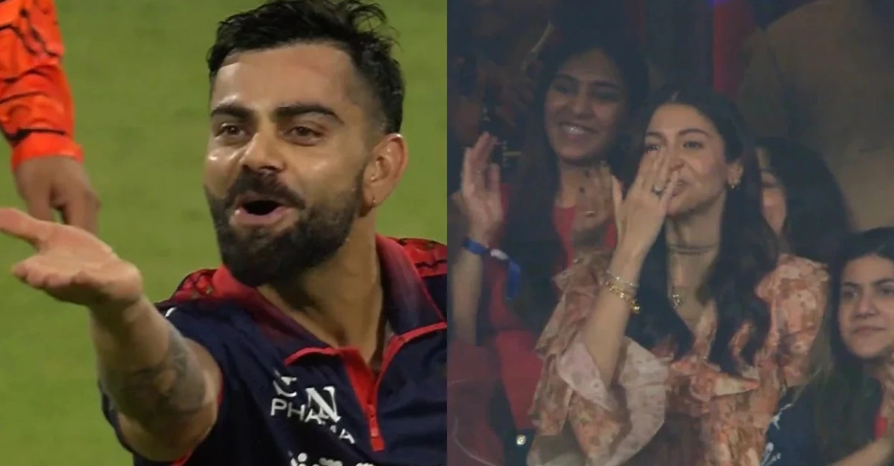 WATCH: Virat Kohli blows flying kiss to Anushka Sharma after RCB’s emphatic win in IPL 2026 opener against SRH