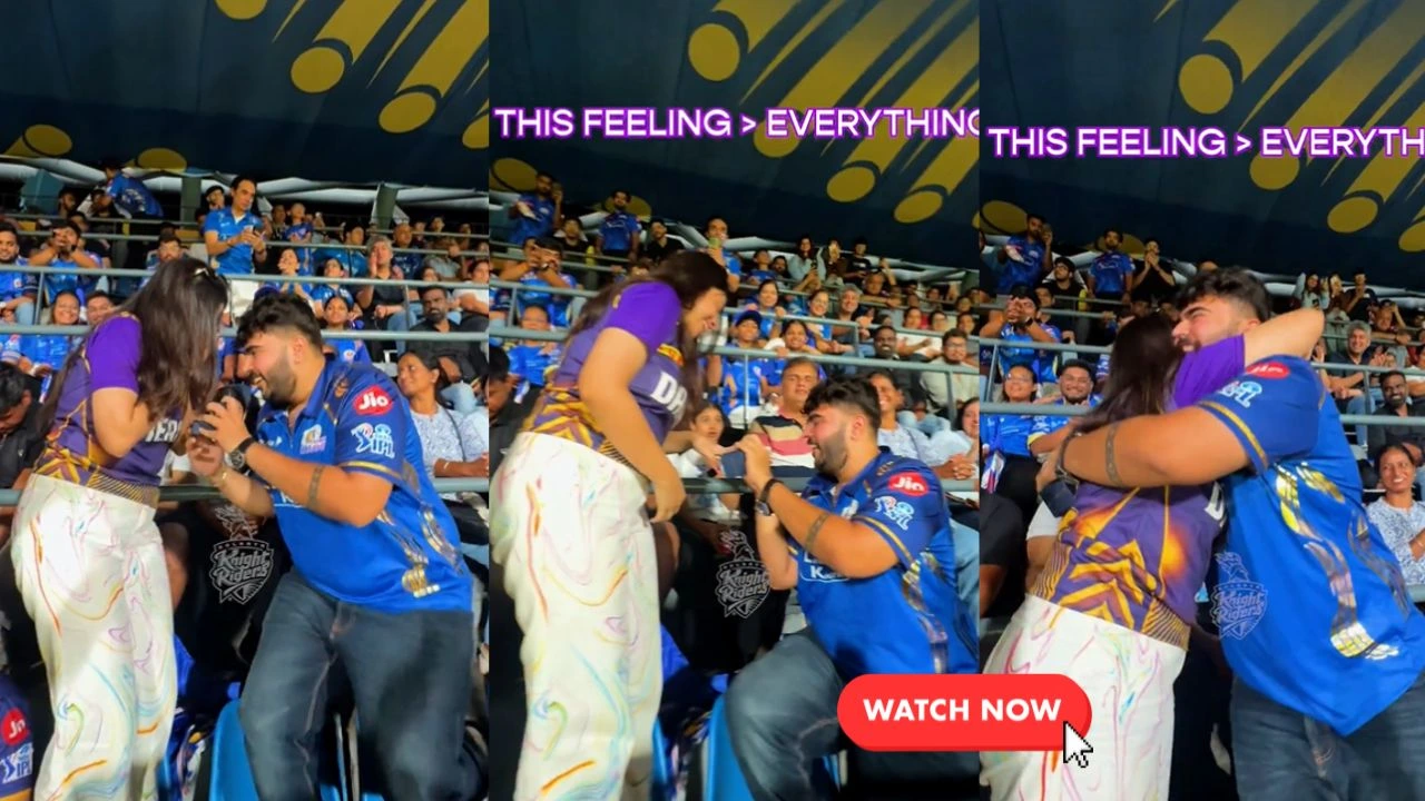 IPL 2026 [WATCH]: Heartwarming proposal in the stands steals the show during MI vs KKR game at Wankhede