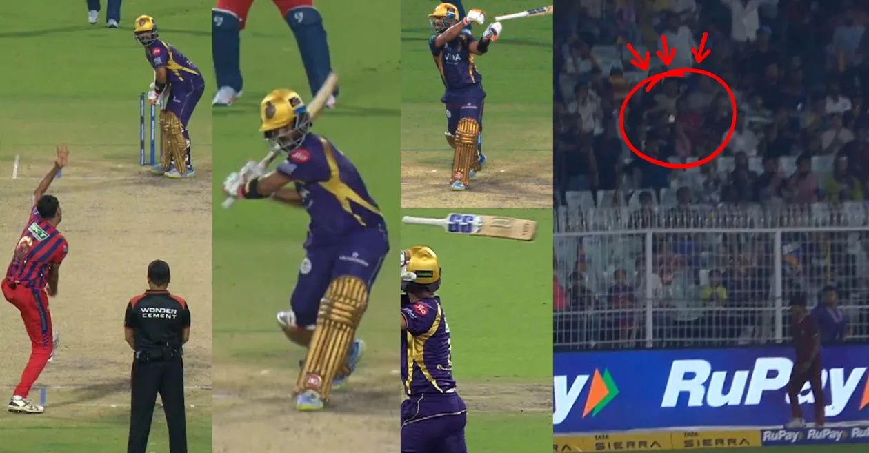 IPL 2026 [WATCH]: Ajinkya Rahane launches a bizarre six as his bat slips mid-shot during KKR vs LSG encounter
