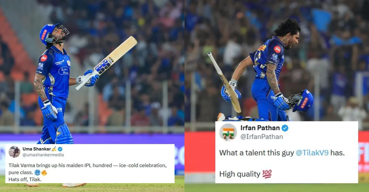 Fans erupt as Tilak Varma hammers his first-ever IPL century during GT vs MI showdown