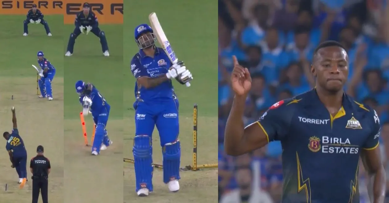 IPL 2026 [WATCH]: Kagiso Rabada castles Suryakumar Yadav with a fiery inswinger in GT vs MI encounter
