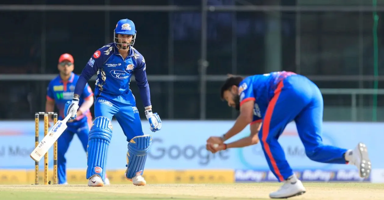 IPL 2026: Mukesh Kumar takes a sensational caught-and-bowled to remove Tilak Varma for a duck in DC vs MI game