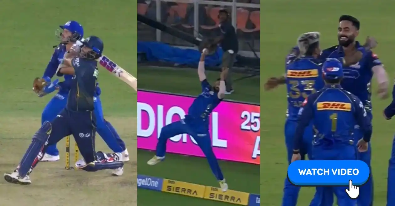 WATCH: Naman Dhir pulls off a stunner to dismiss Washington Sundar in GT vs MI IPL 2026 clash