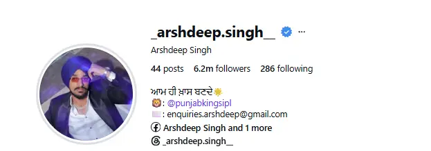 ARSHDEEP INSTAGRAM
